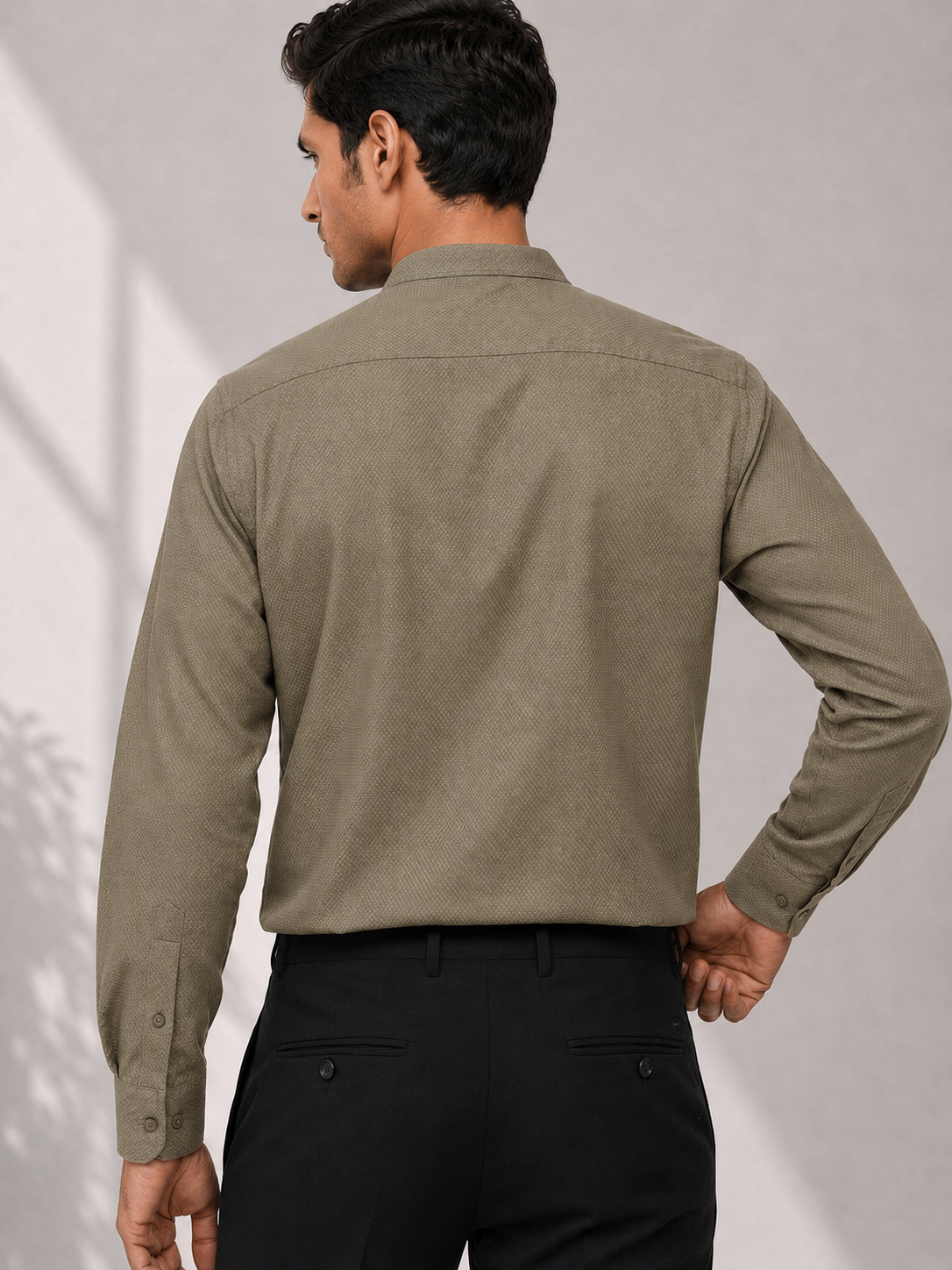 Cotton Dobby Shirt - Fern Green