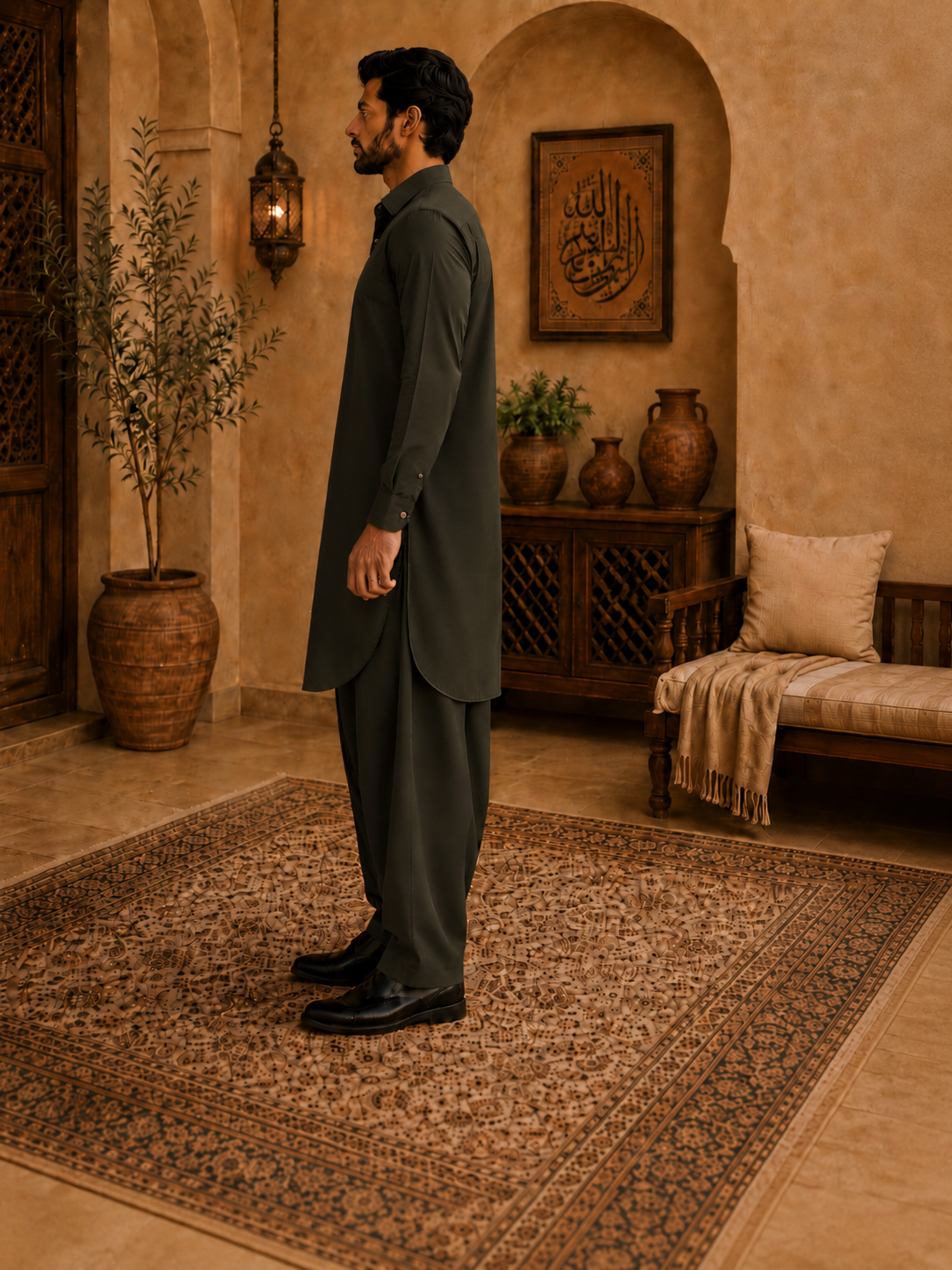 Pathani Kurta Set - Green