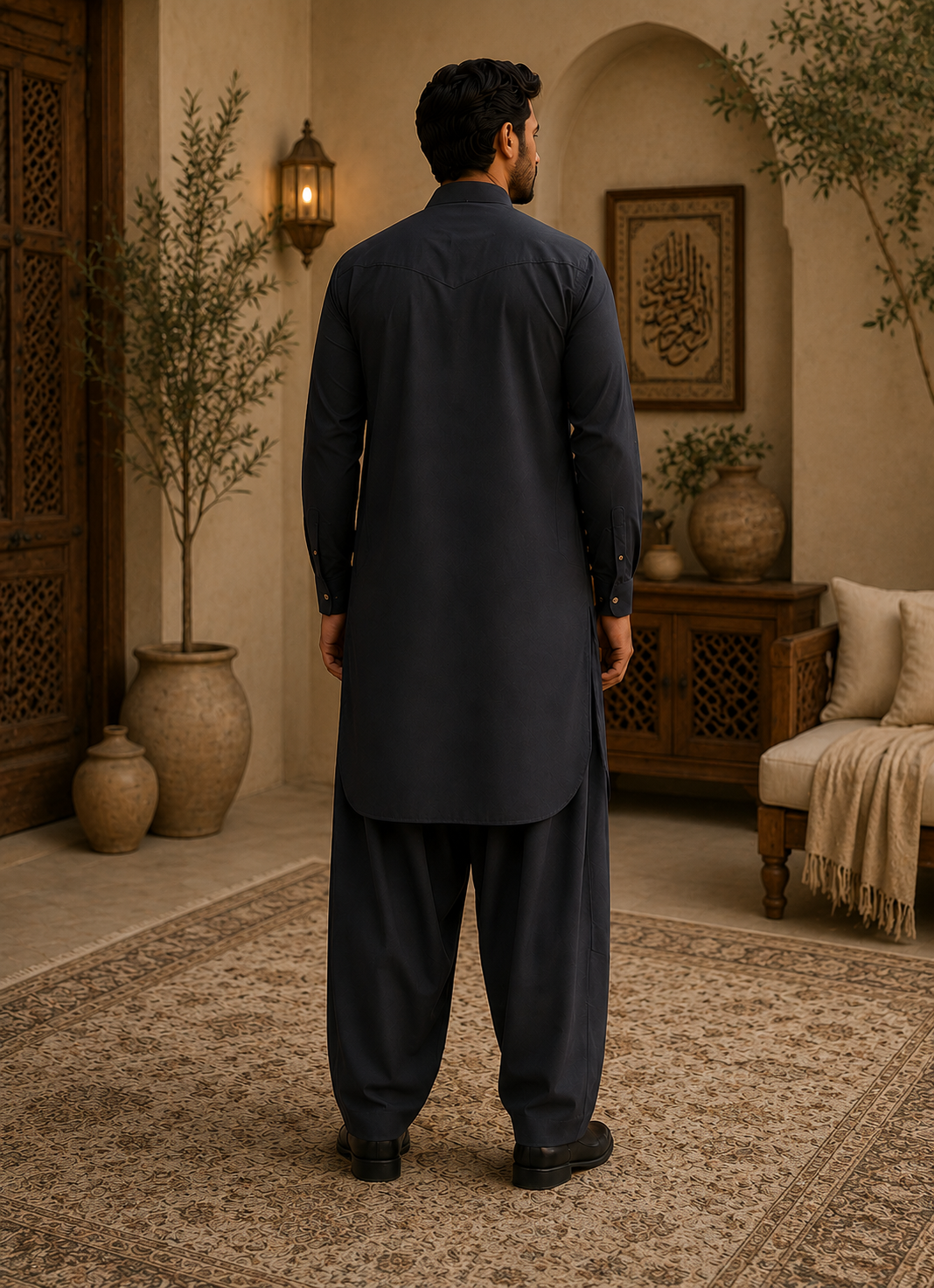 Pathani Kurta Set - Black