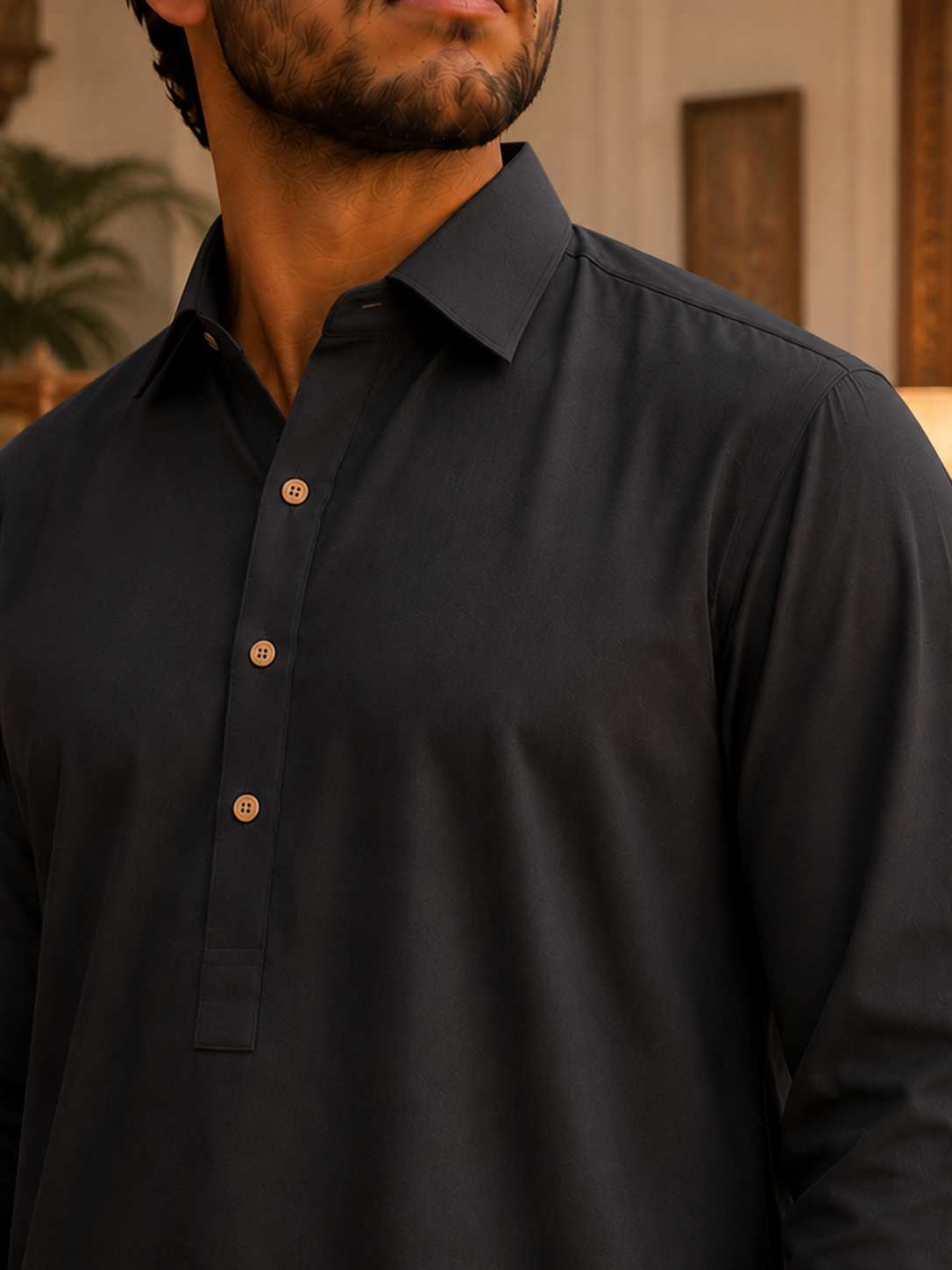 Pathani Kurta Set - Black