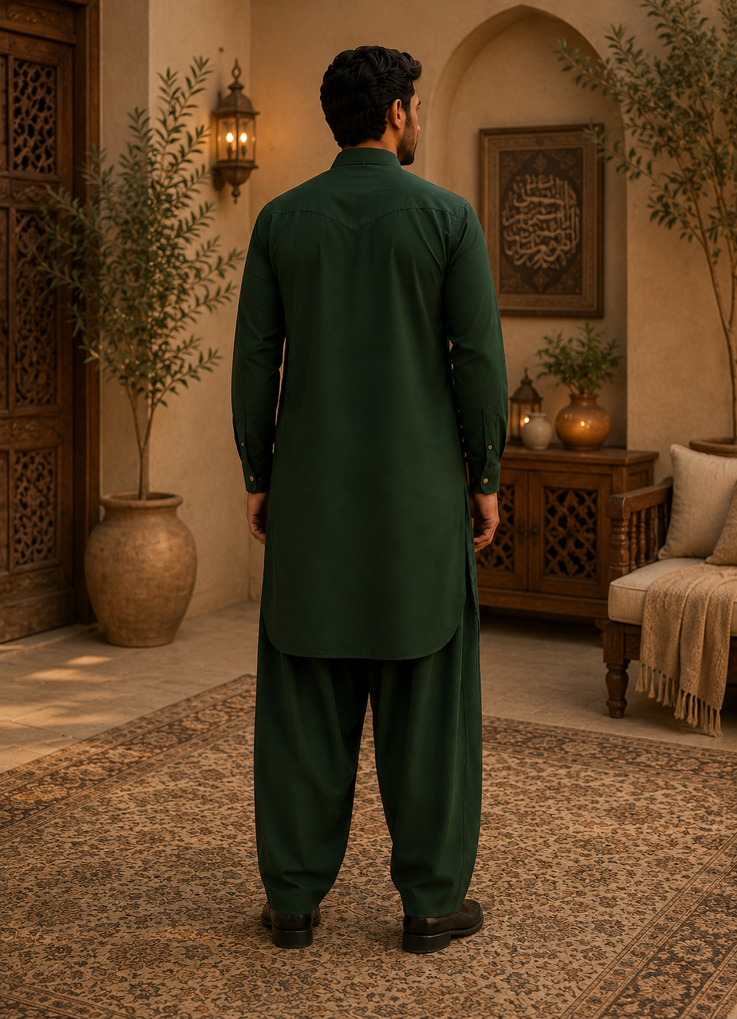 Pathani Kurta Set - Green