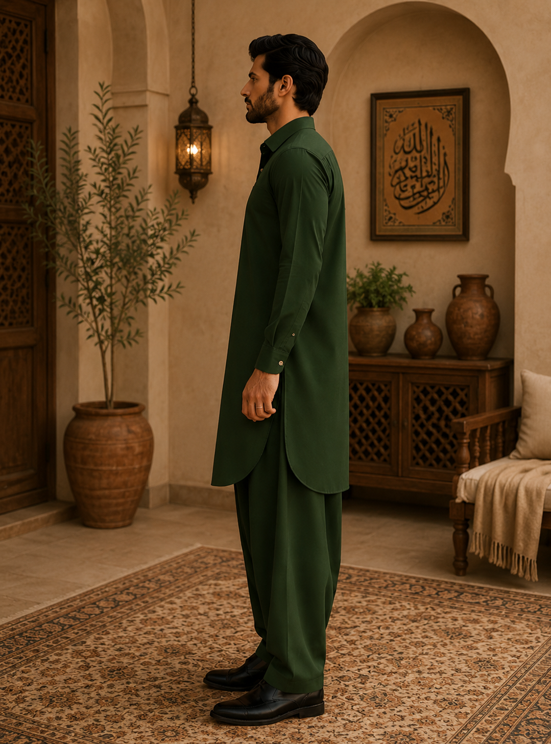 Pathani Kurta Set - Green