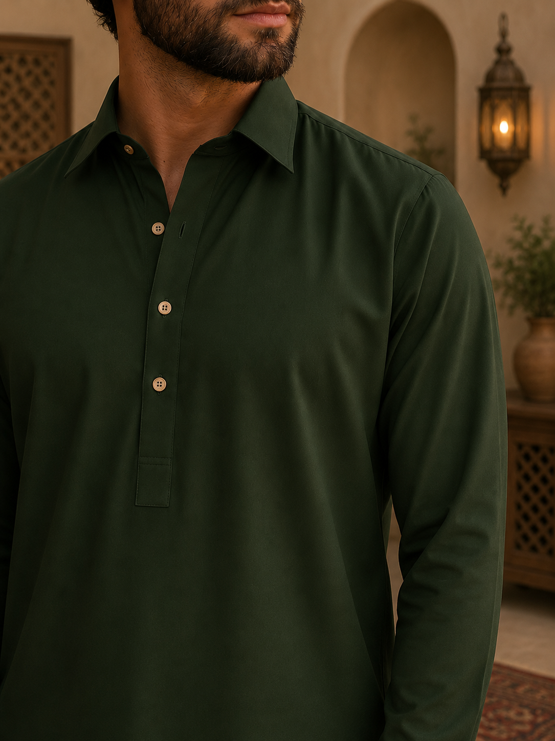 Pathani Kurta Set - Green