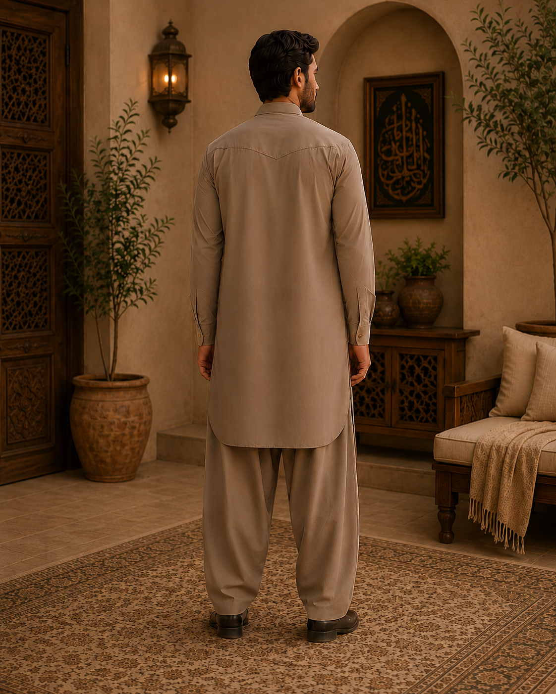 Pathani Kurta set - Khaki Beige