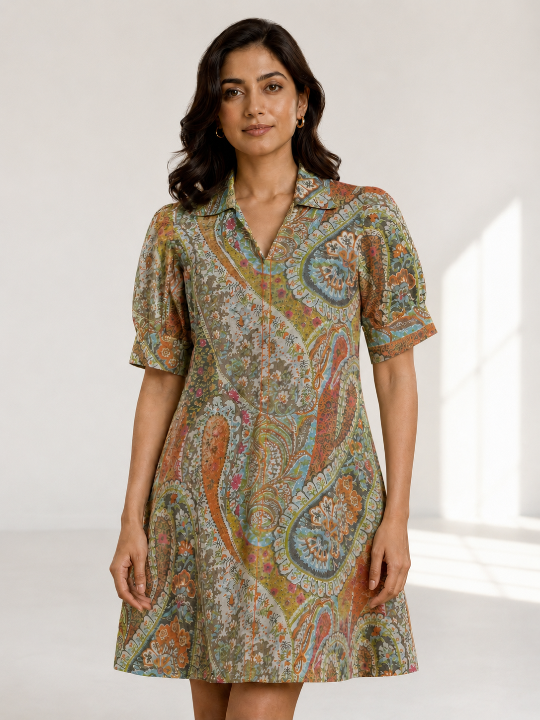 Flare Line Dress - Paisley Dress