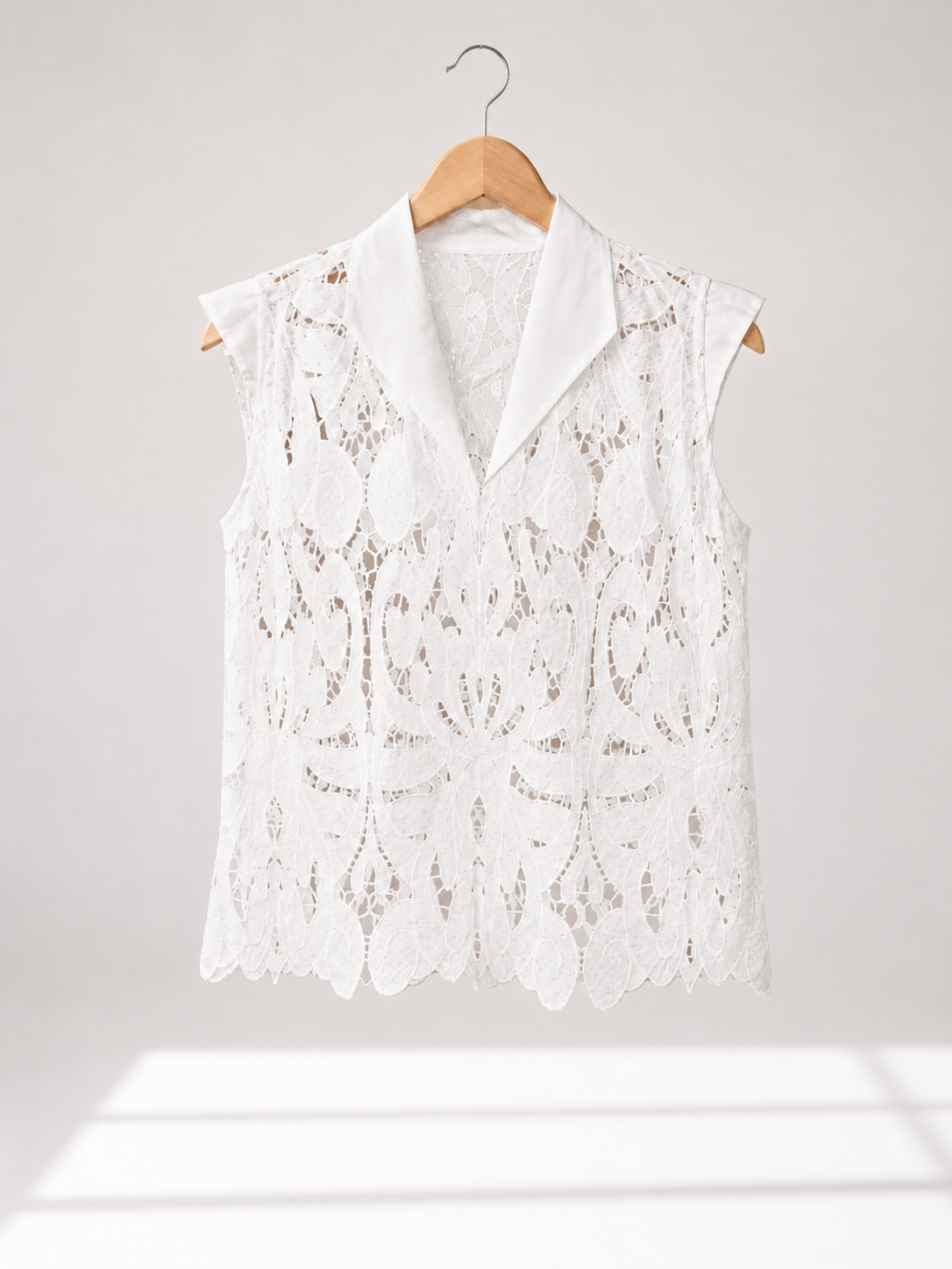 Cap Sleeve Lace Top - White
