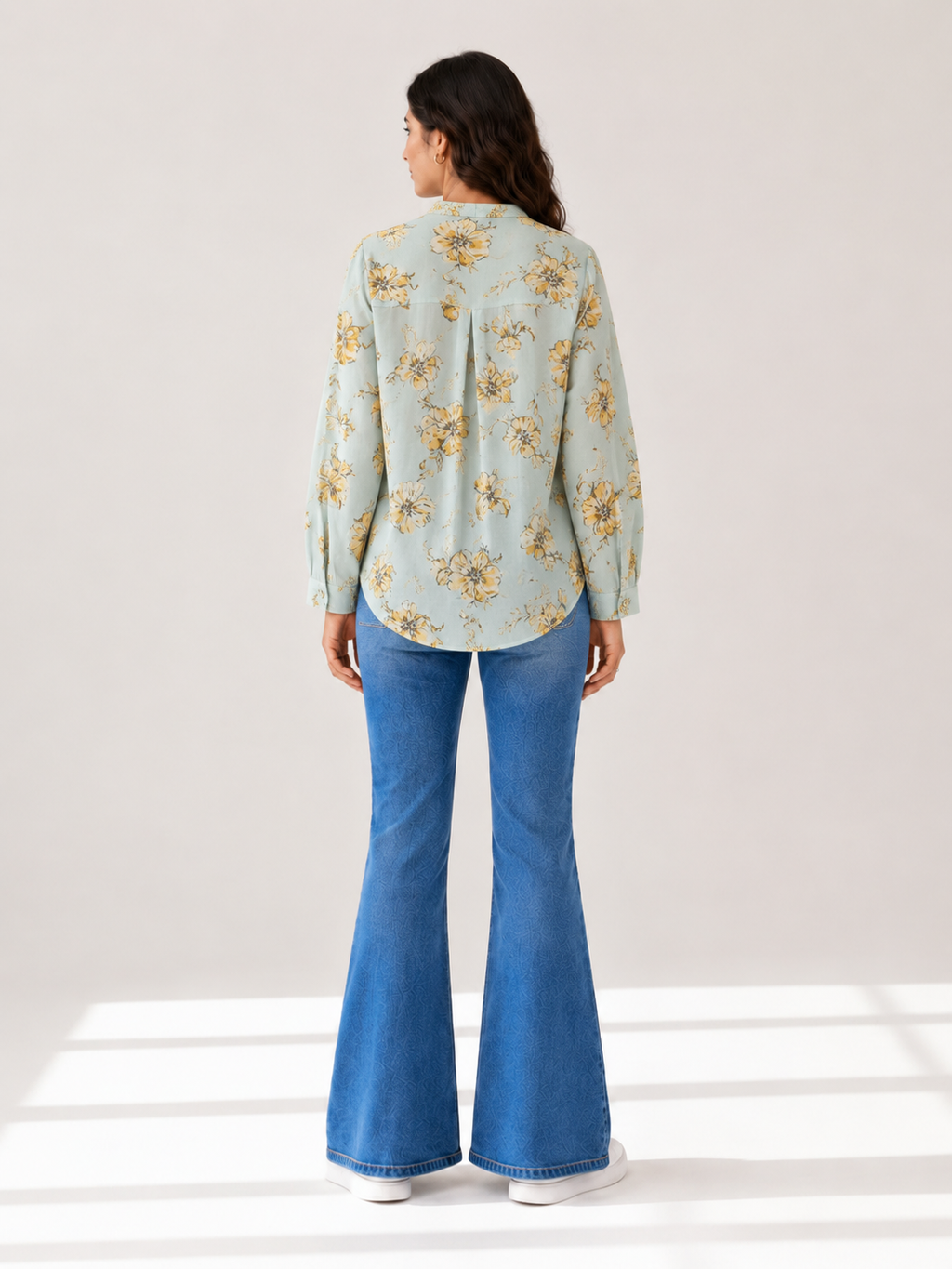 Pleated Printed Top - Sun Daisy