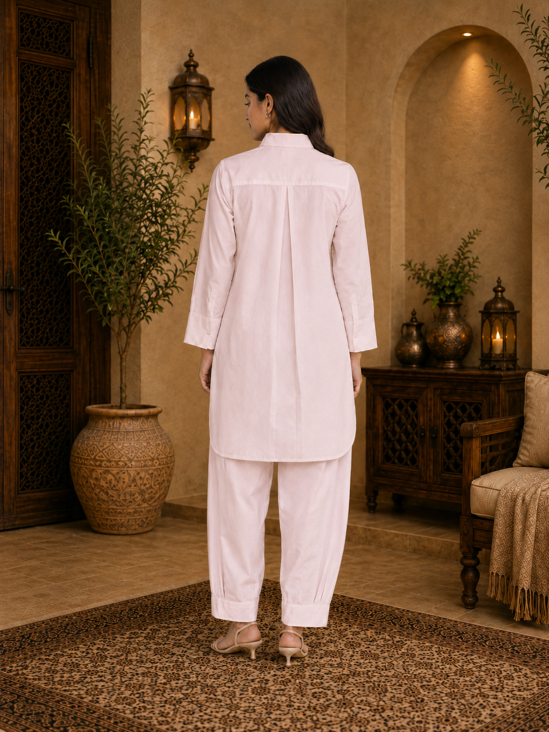 Noor Classic Pathani Set - Pink
