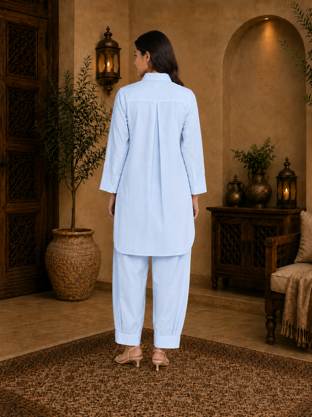 Noor Classic Pathani Set - Blue
