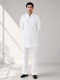 Fusion Pathani Kurta Set - White