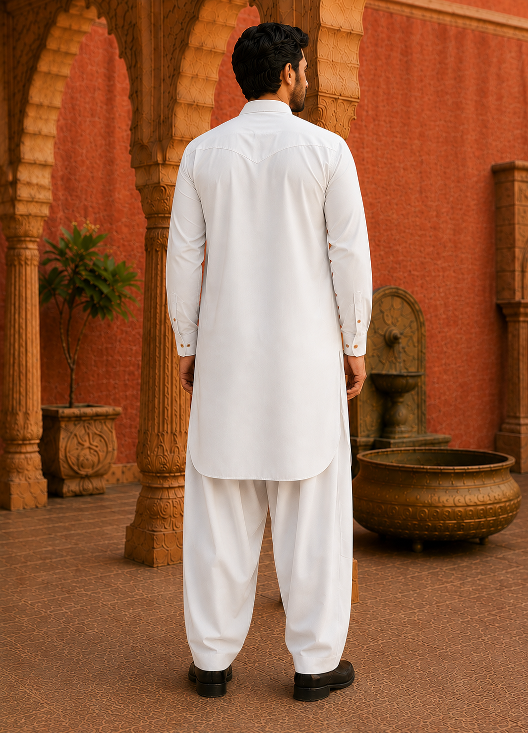 Pathani Kurta Set - Morning White