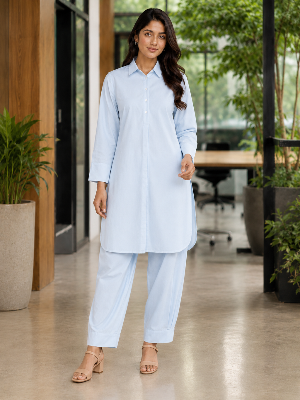 Noor Classic Pathani Set - Blue