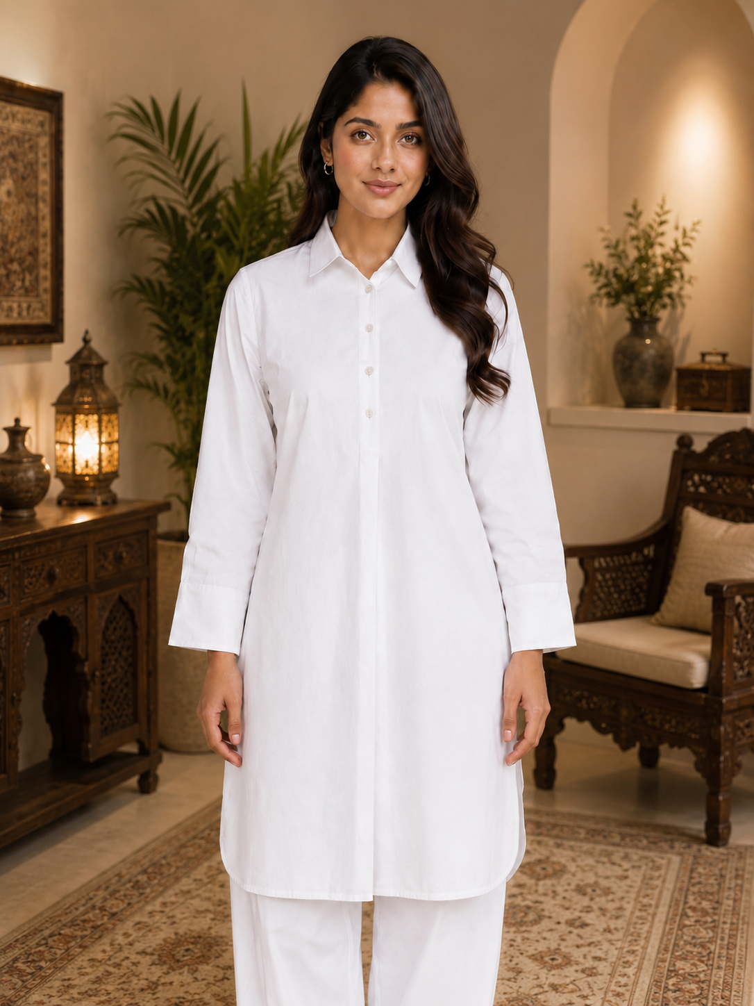 Classic Pathani Set - White