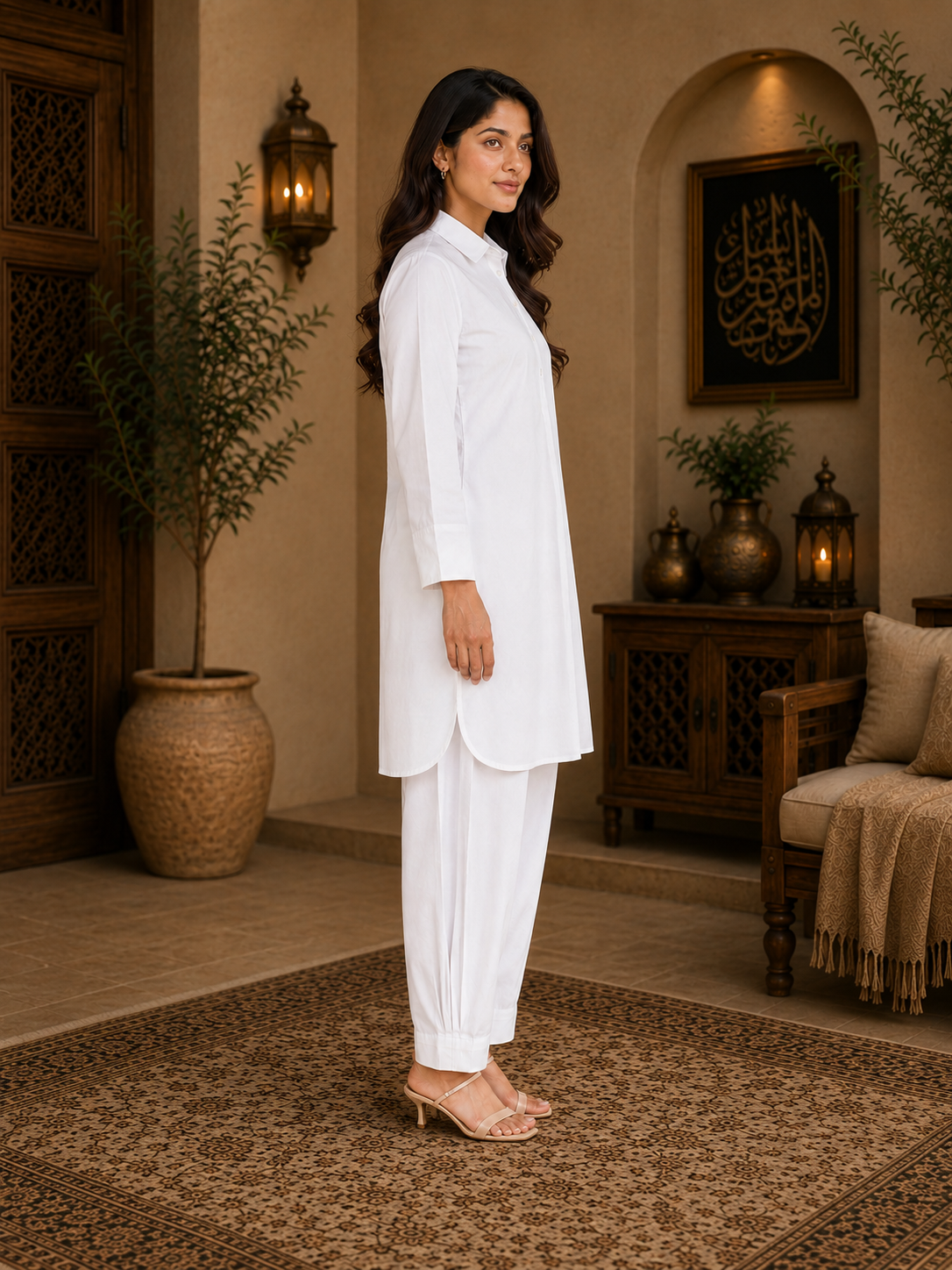 Classic Pathani Set - White
