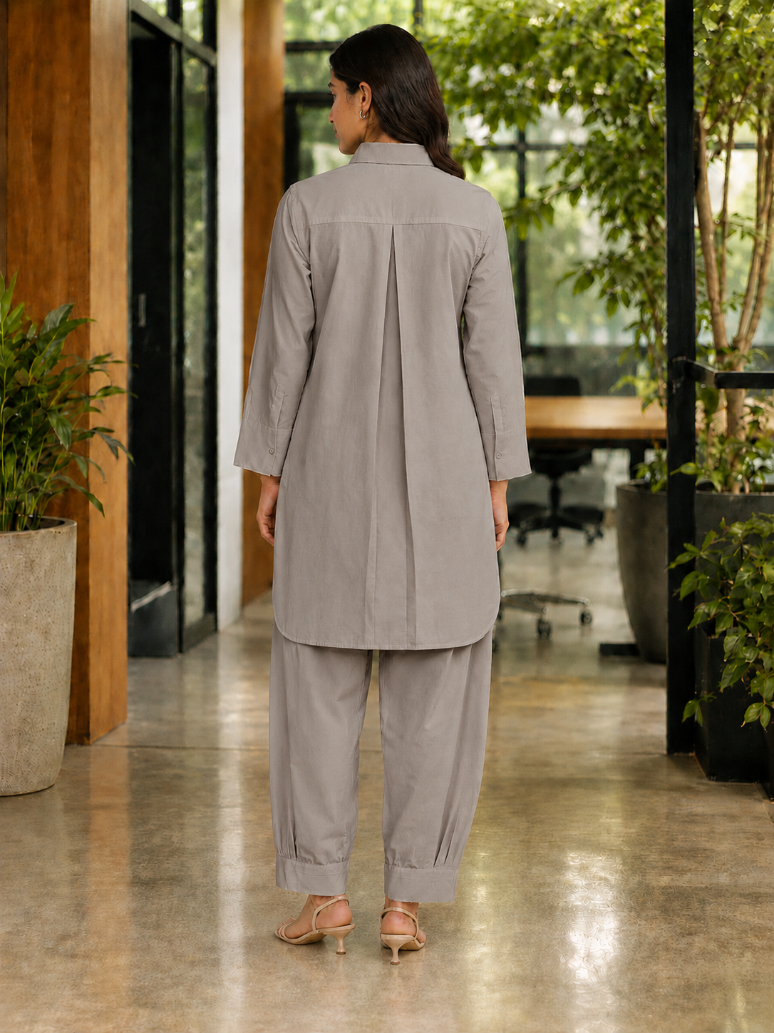 Noor Classic Pathani Set - Grey