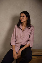 Dusky Rose - Cotton Satin Shirt for Women Women's Shirt Women's Shirt