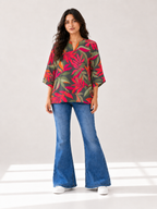 Cotton Floral Multicolor Womens Top