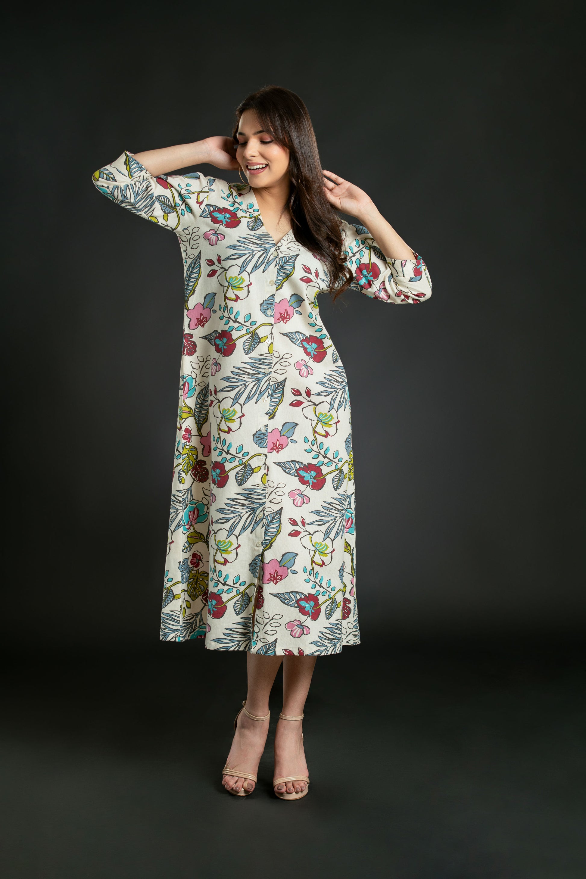 Cotton midi dress 