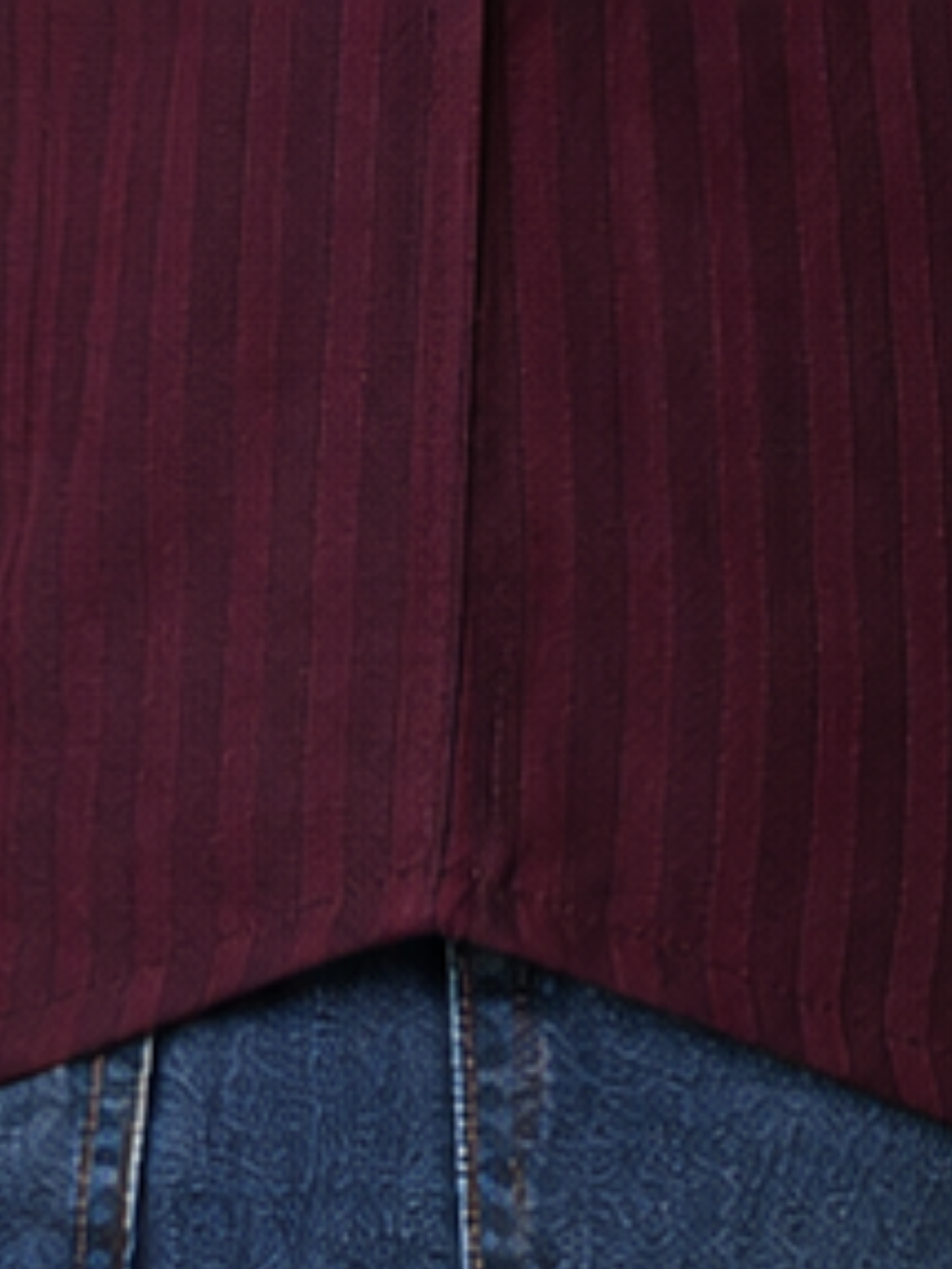 Curved Hem Detail Maroon Short Kurta