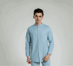 Band Collar Linen Shirt Casual Shirt