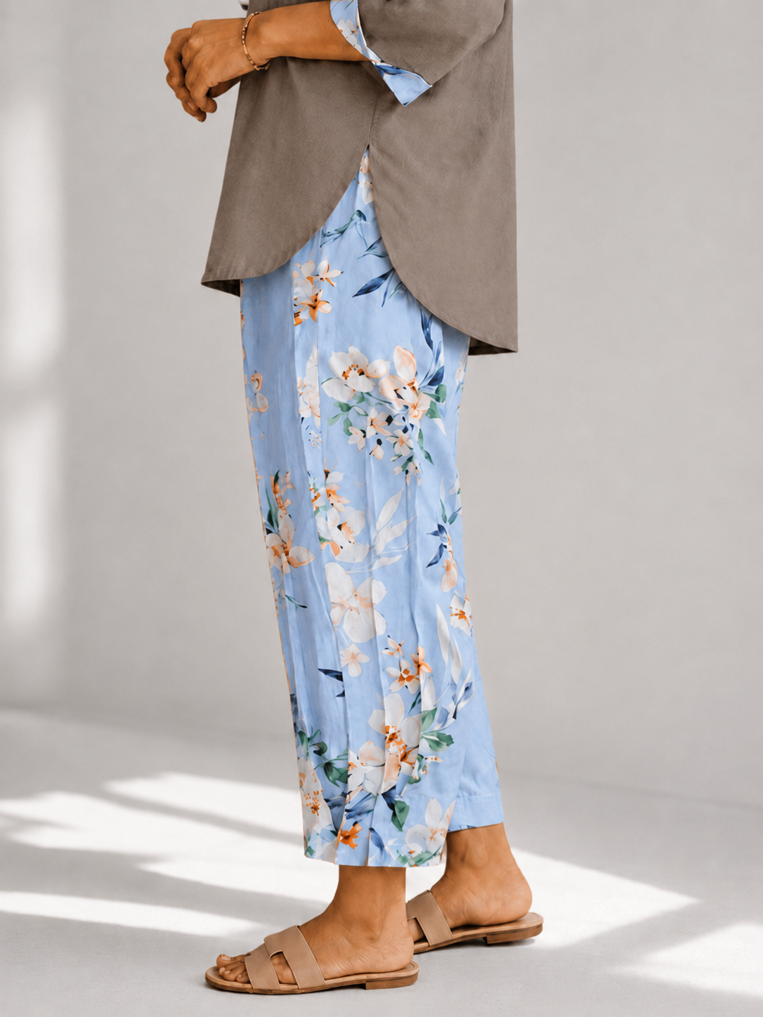 Daily Wear Grey Kurta Printed Salwar