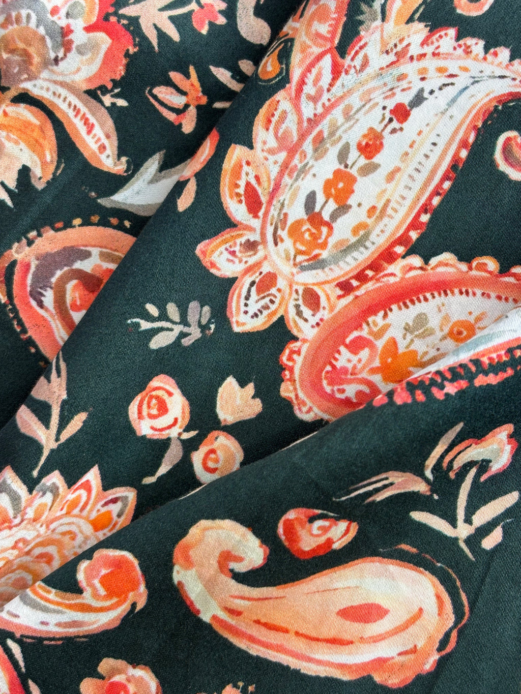 Dark Green Paisley Print Shirt Kurta