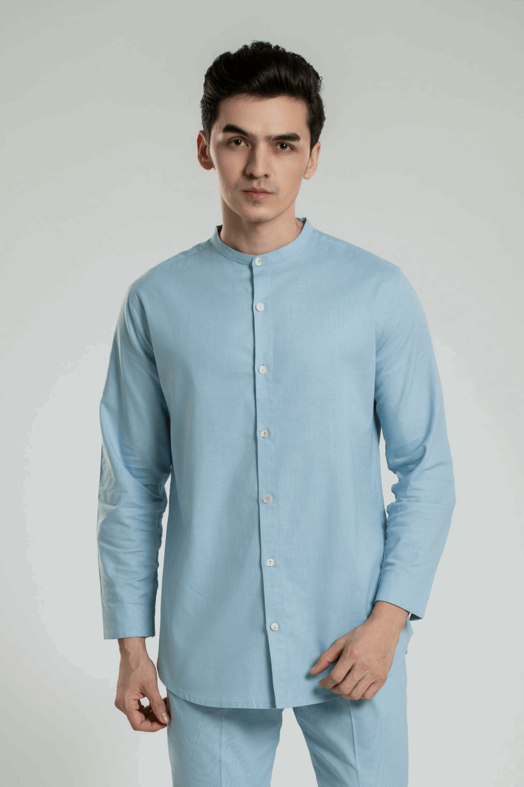 Men's Mandarin Collar Shirt Linen Co-Ord Co-Ord Set