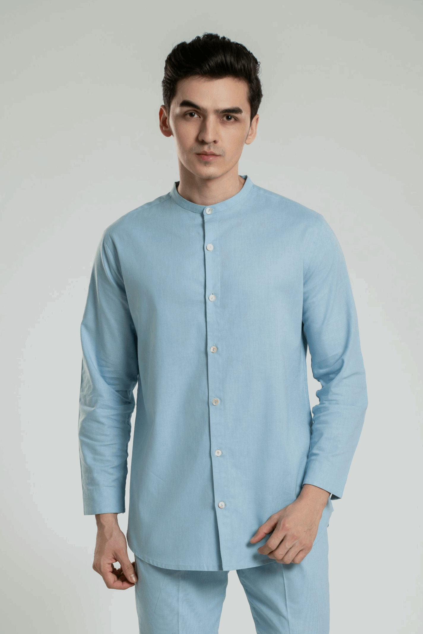 Men's Mandarin Collar Shirt Linen Co-Ord Co-Ord Set