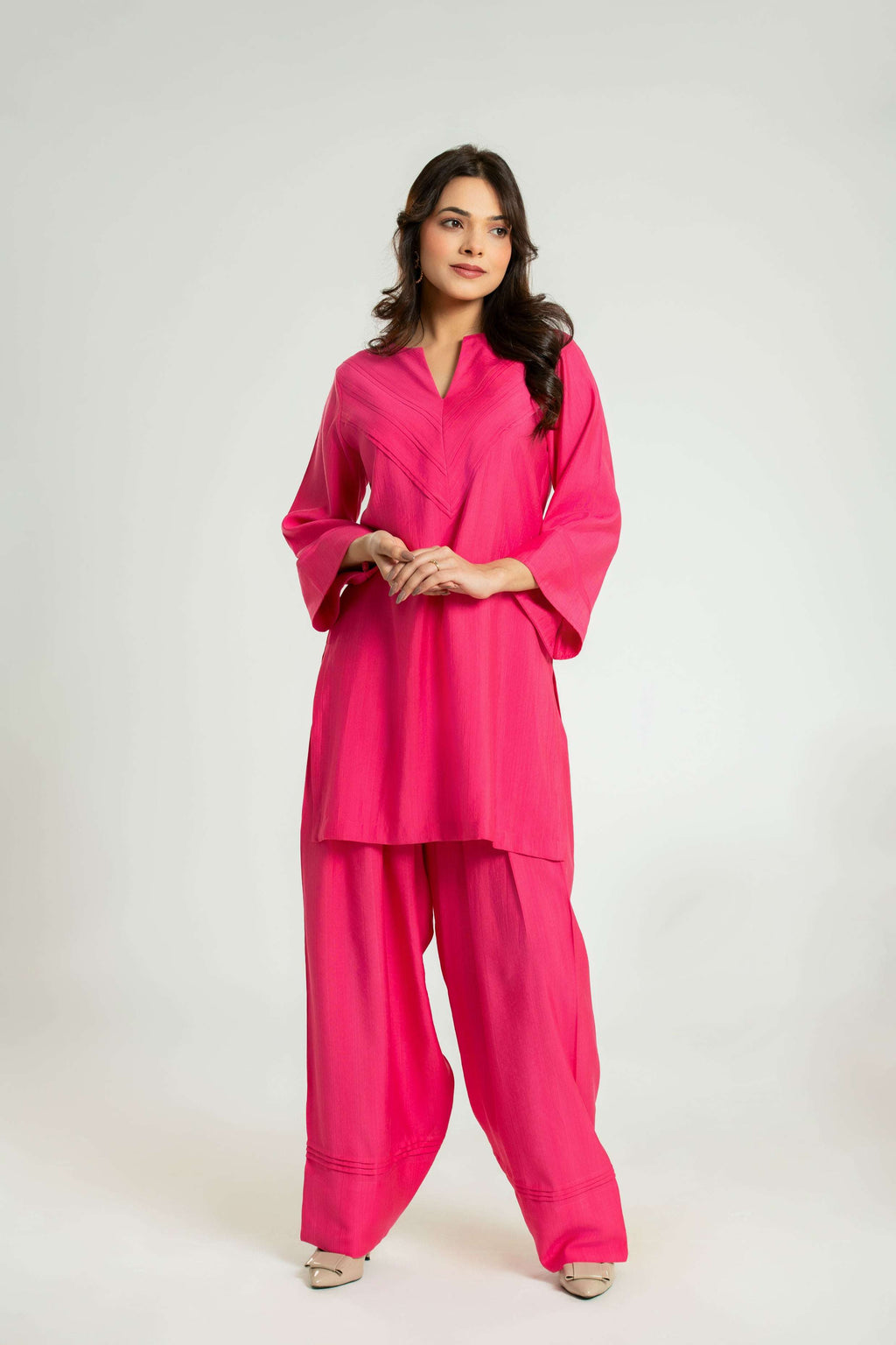 Women's Temple Pleated Farshi Salwar Coord Set Co-Ord Set