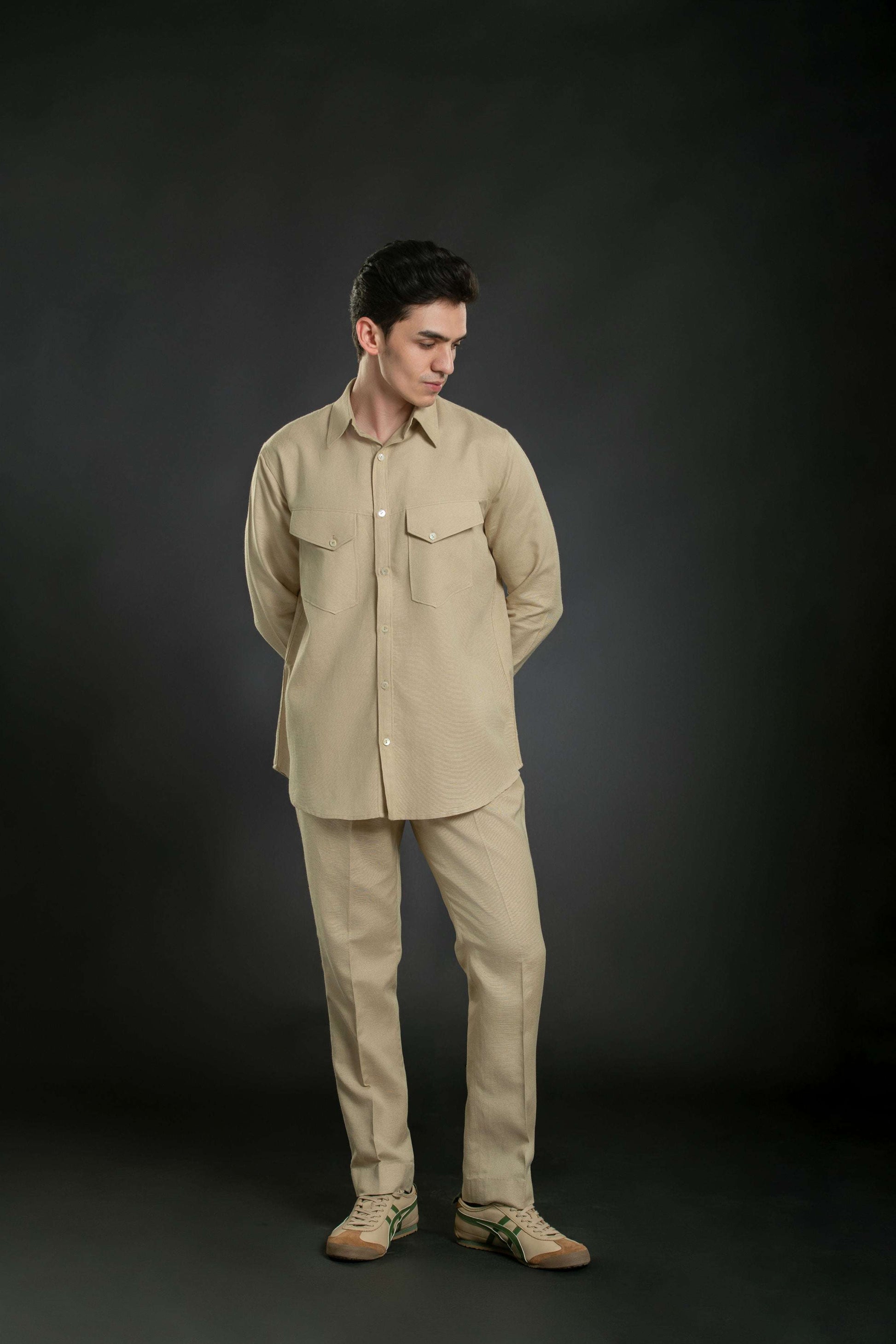 Men's Flap Pocket Linen Co-Ord Co-Ord Set