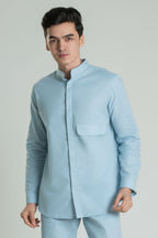 Flap Pocket Linen Shirt Casual Shirt