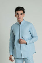 Flap Pocket Linen Shirt Casual Shirt