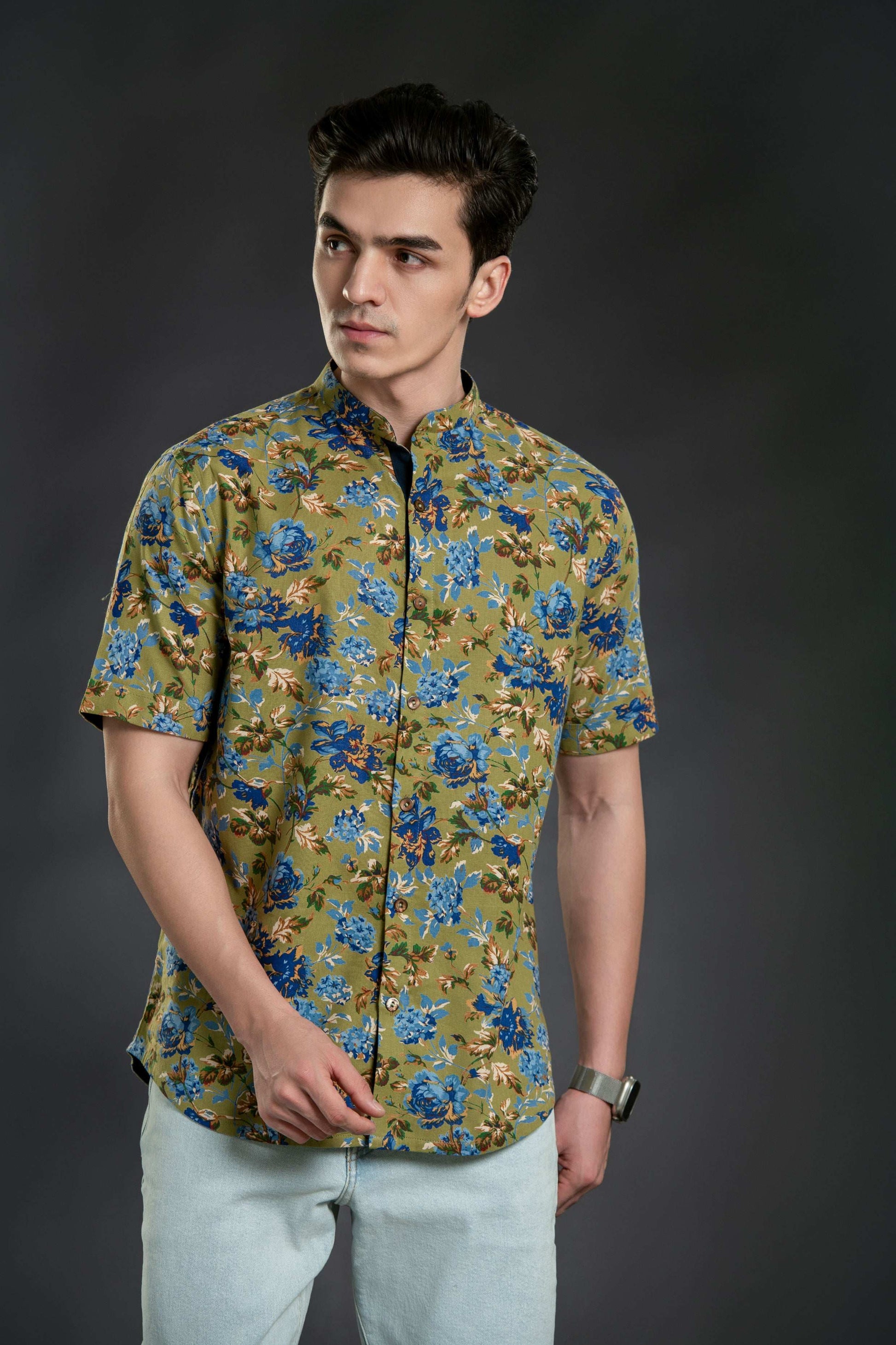 Floral Print Short Sleeve Shirt Casual Shirt