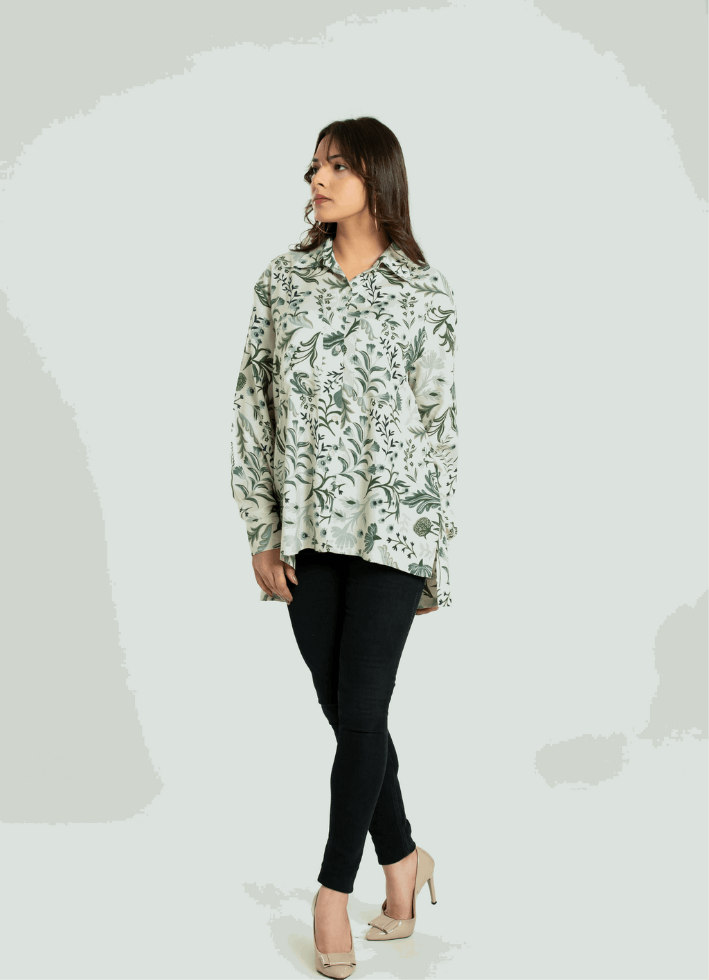Women's Floral Oversize Fit Shirt Casual Shirt