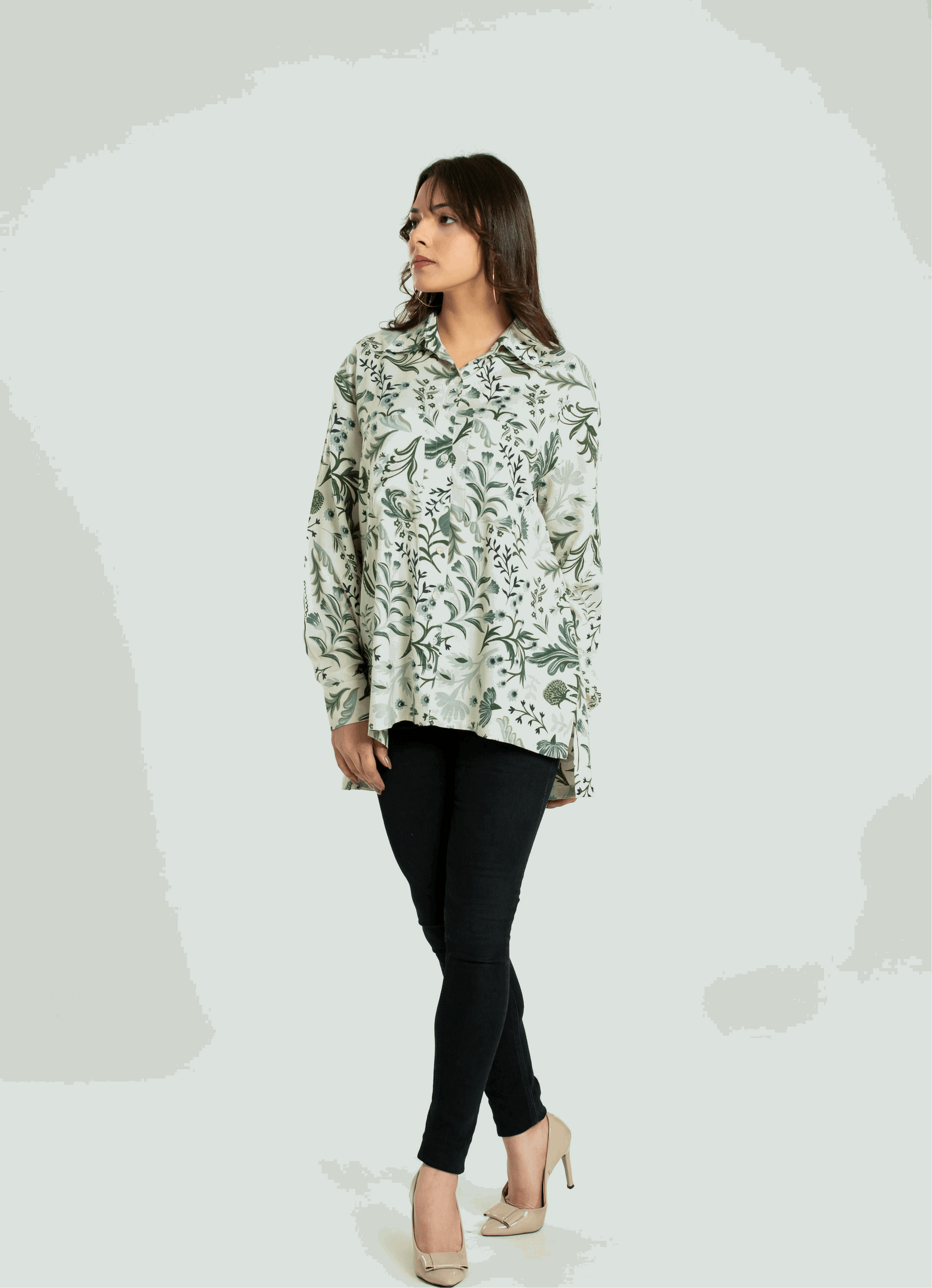 Women's Floral Oversize Fit Shirt Casual Shirt