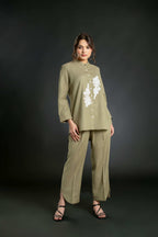 Women's Short Coord Set With Front Motifs Short Co-Ord Set