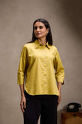 Gold Yellow - Cotton Satin Formal Shirt for women Women's Shirt Women's Shirt