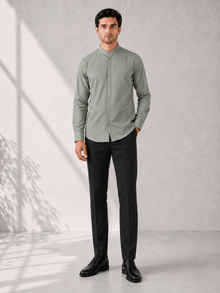 Cotton Dobby Shirt - Jade Green