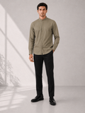 Green Textured Shirt for Mens