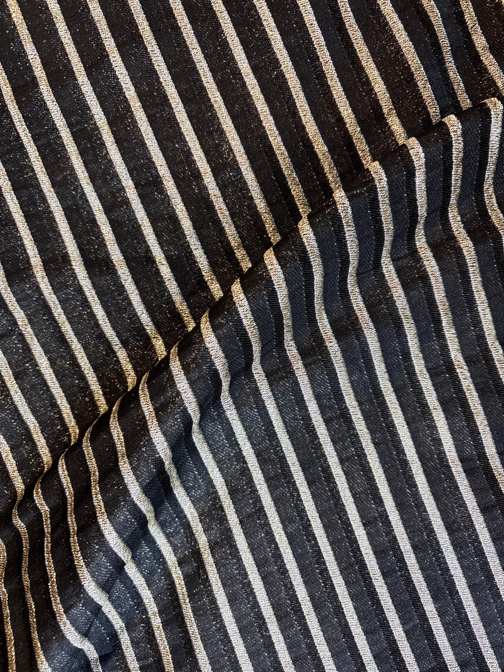 Heera - Black Stripes Designer Silk Kurta Set for Men's