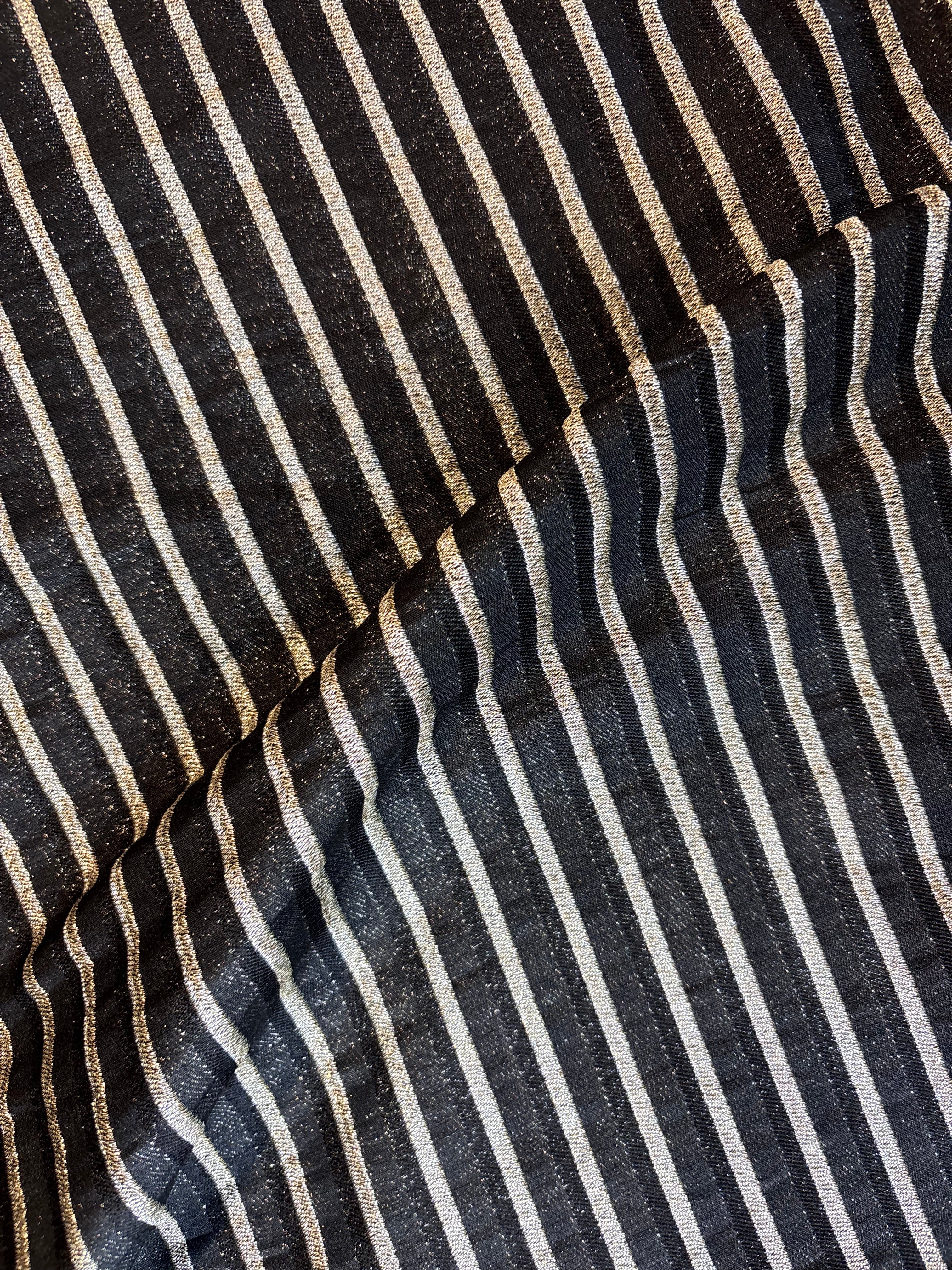 Heera - Black Stripes Designer Silk Kurta Set for Men's