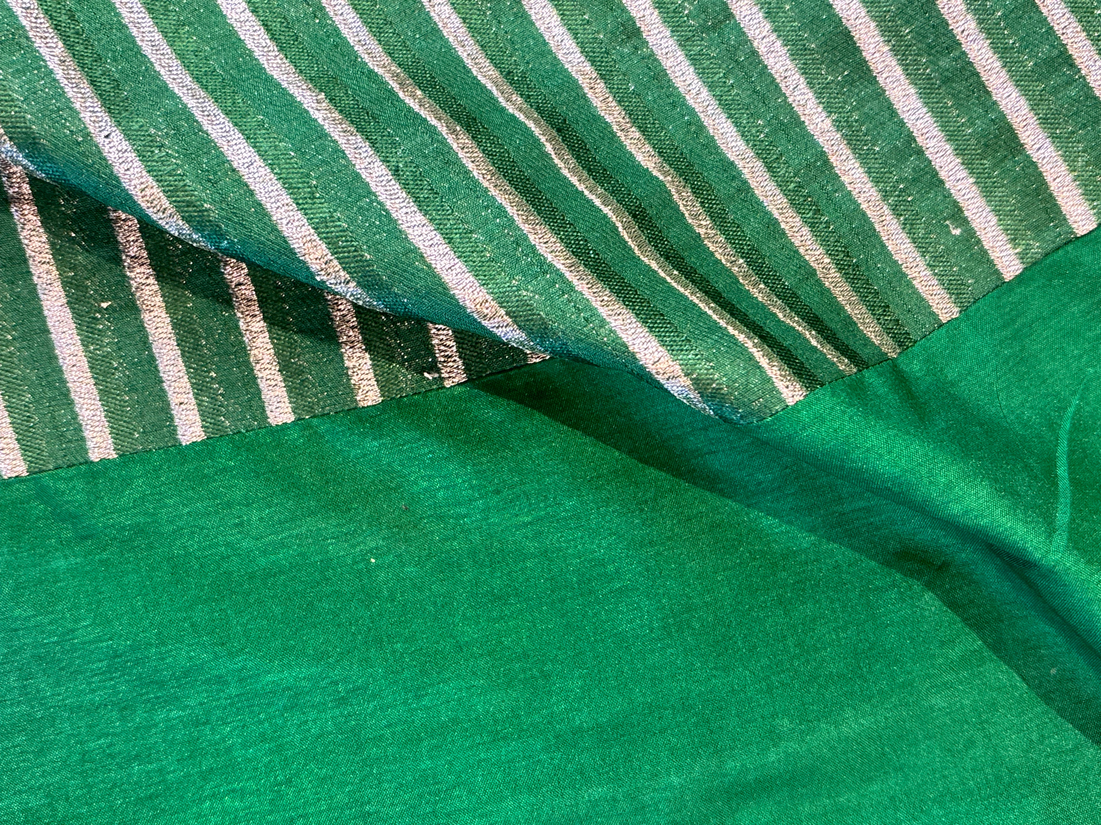 Rubab - Green Silk potli Button Kurta Set with Mandarin Collar