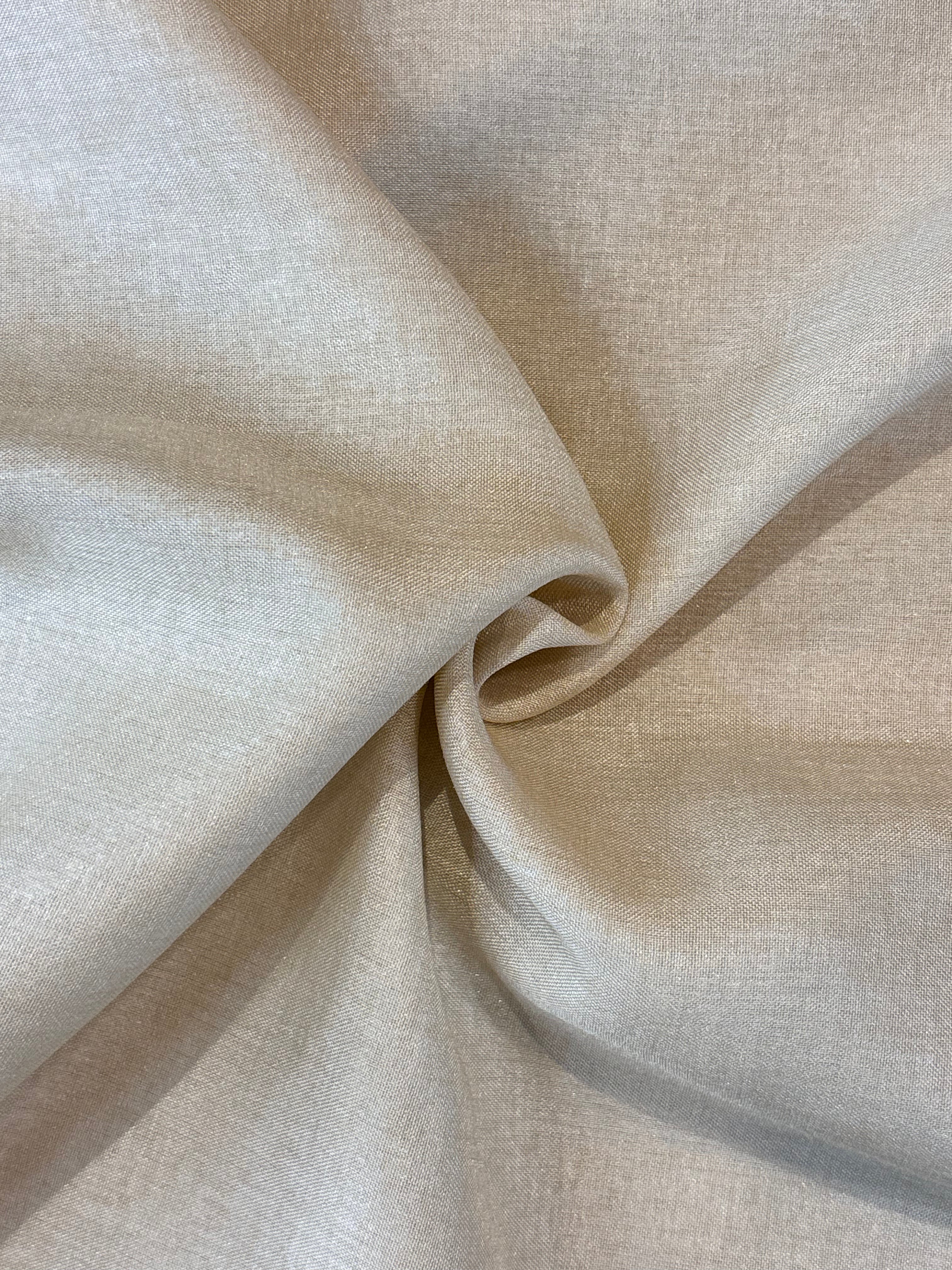 Ambar - Tussar Silk Beige Kurta for Men's with Mandarin Collar