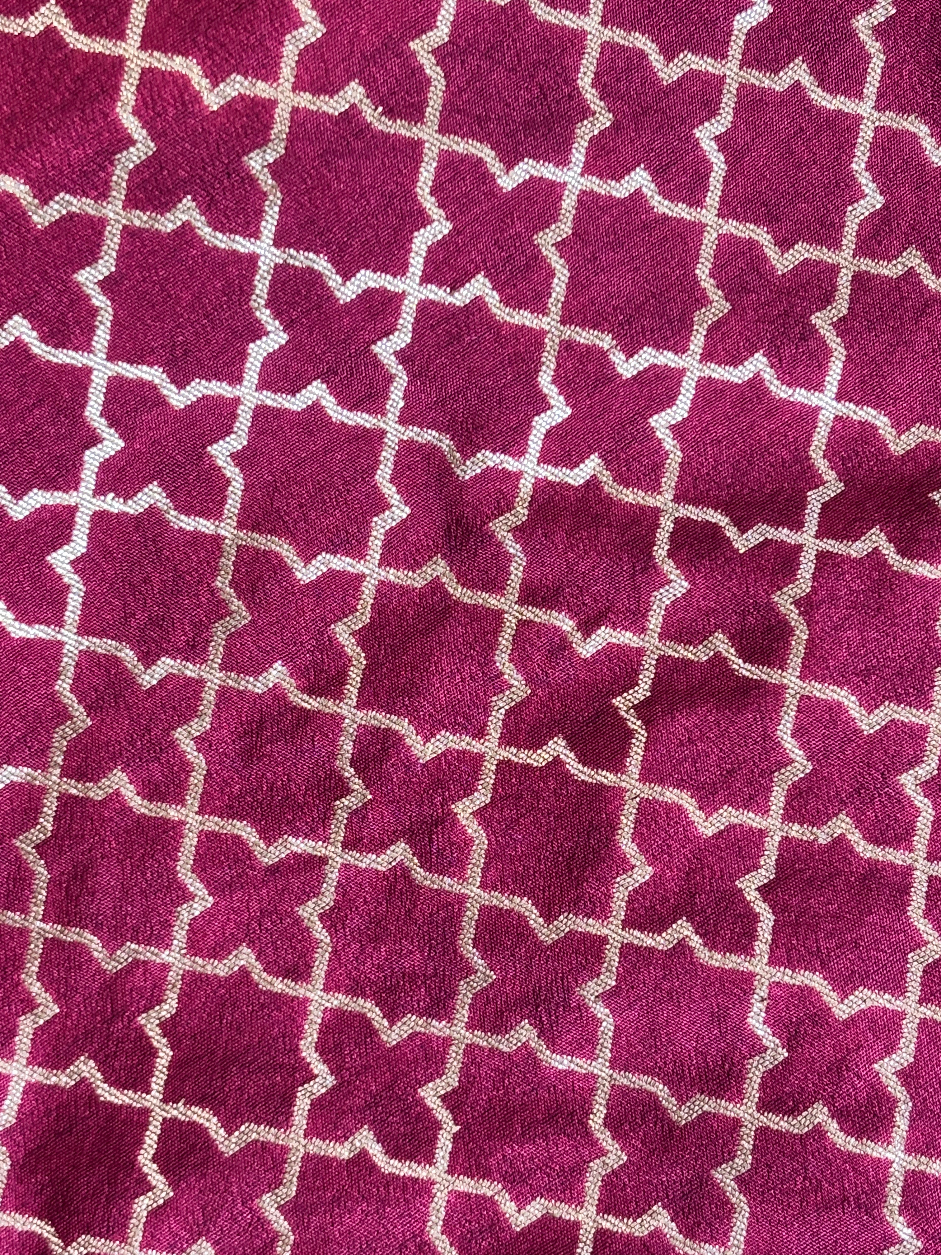 Nuraaz - Ruby Pink Silk Kurta Set for Men with Mandarin Collar