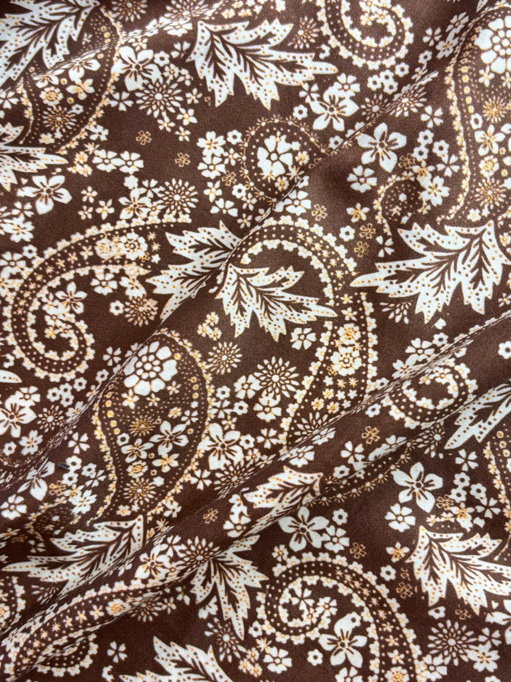 Brown Paisley Print Shirt Kurta