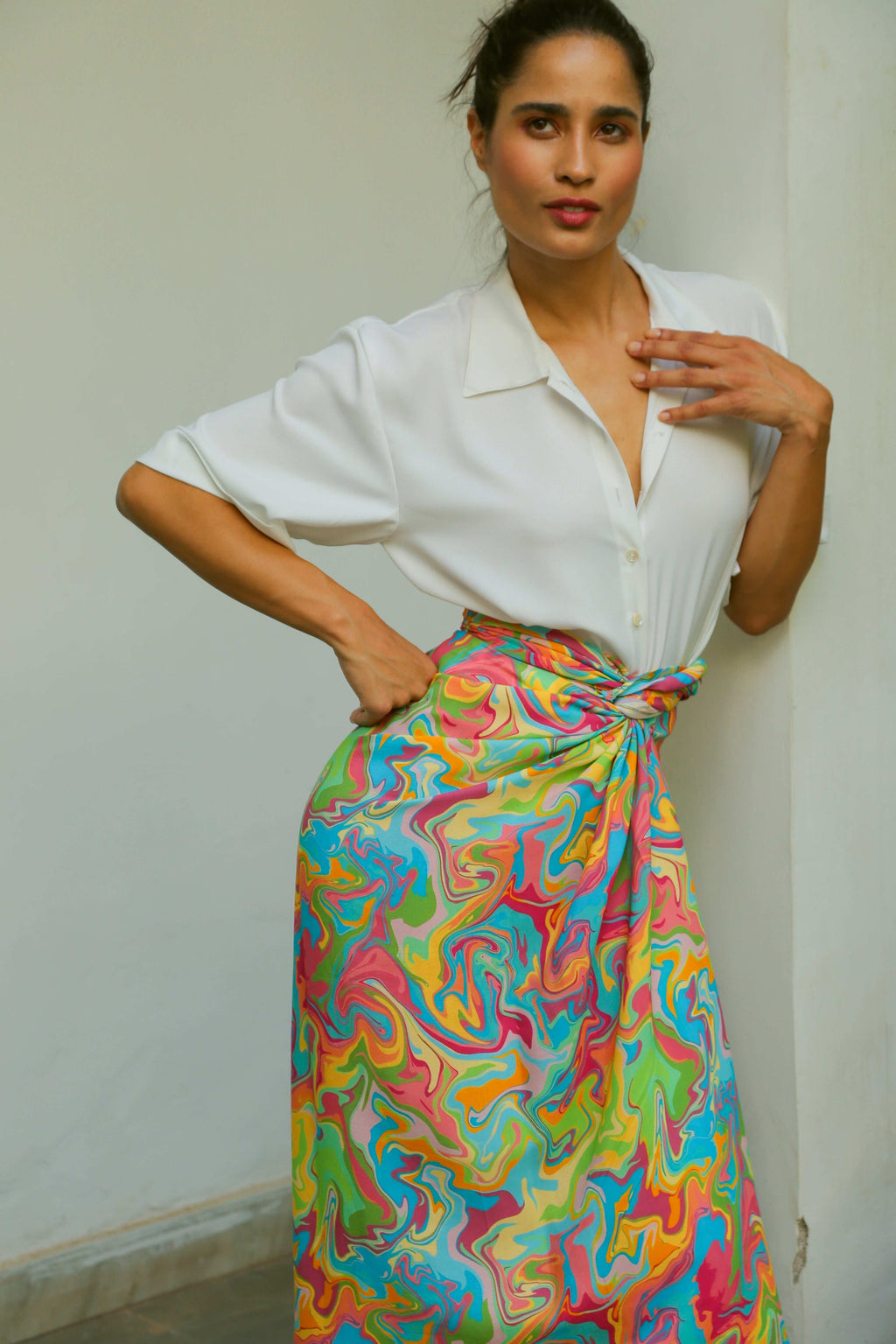 Multicolour Wrap Skirt Bottoms Printed Wrap Skirt