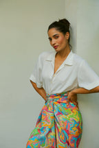 Multicolour Wrap Skirt Bottoms Printed Wrap Skirt