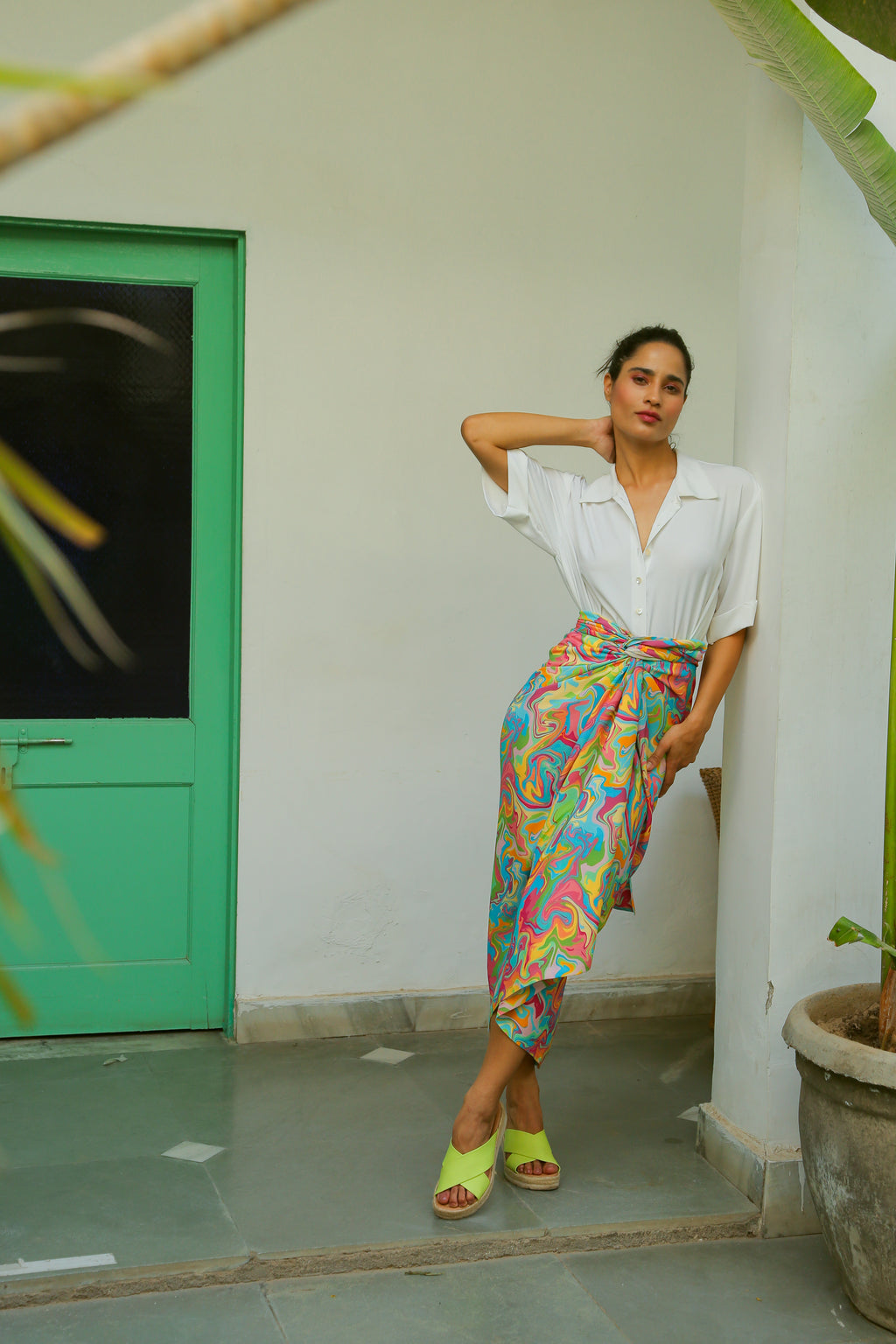 Multicolour Wrap Skirt