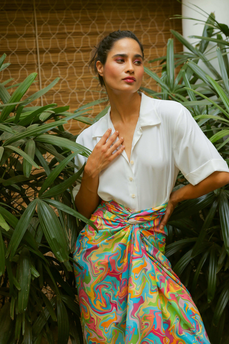 Multicolour Wrap Skirt Bottoms Printed Wrap Skirt