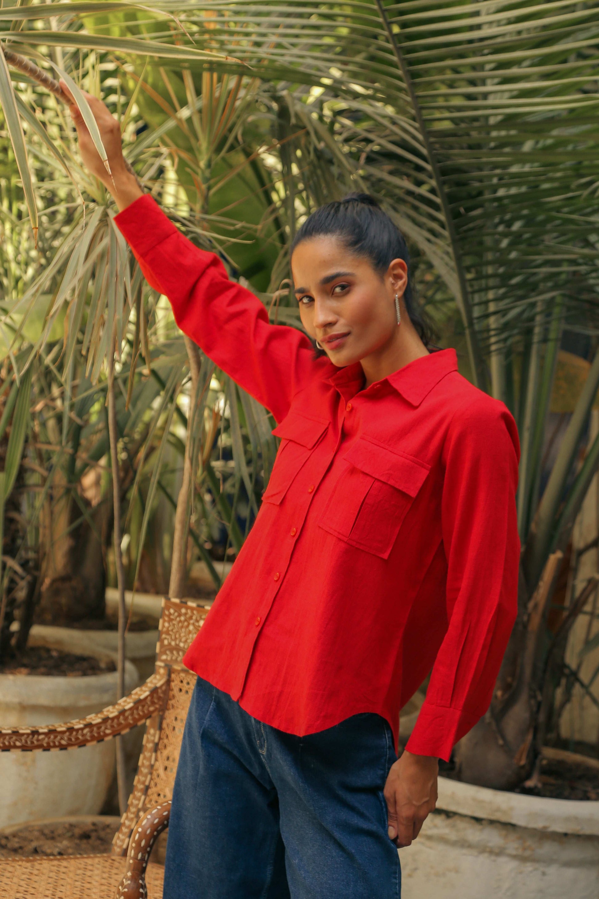 Women’s Linen Cotton Shirt Shirts Solid Linen Shirt